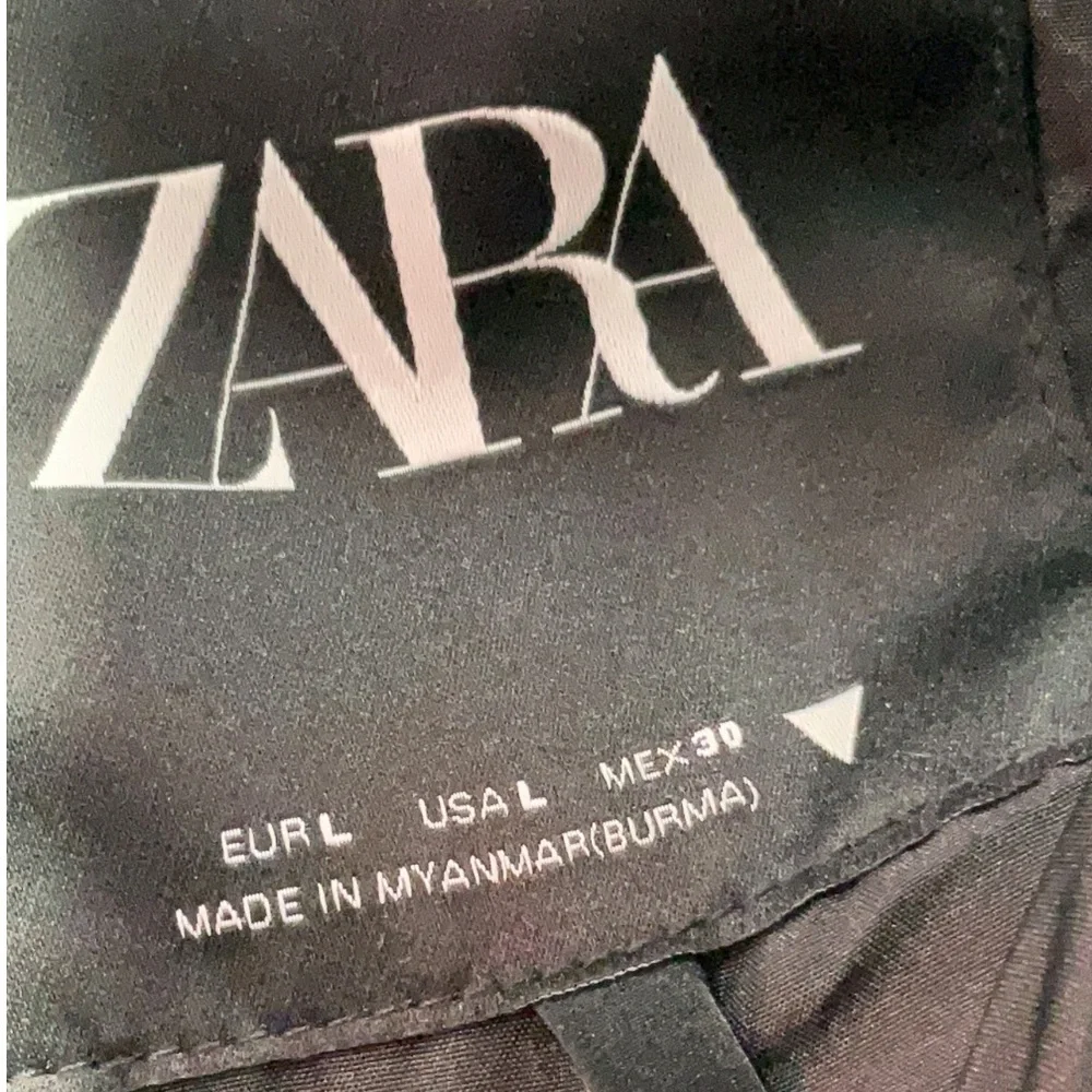 Zara Black Faux Leather Moto Jacket Biker Zip Jacket Women’s Large NWT - Picture 6 of 7
